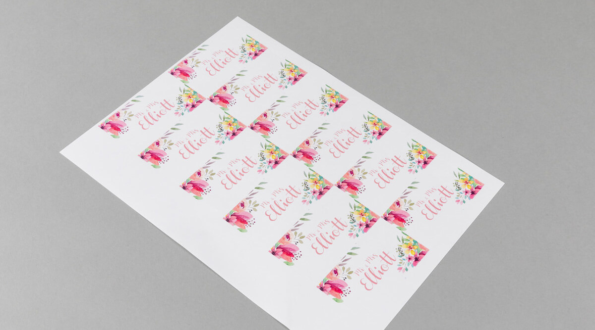 Printed Rectangular Wedding Stickers